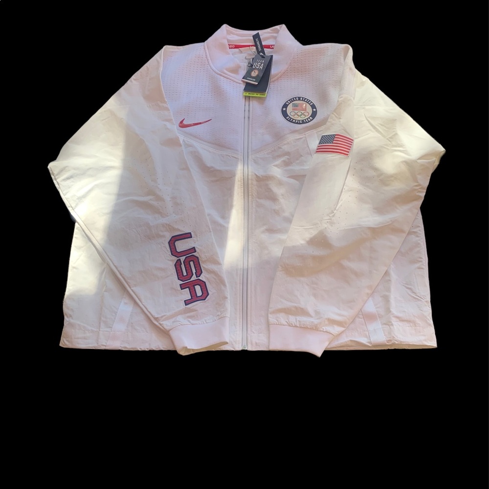 MENS NIKE WHITE TEAM USA 2020 OLYMPICS FULL ZIP JACKET NEW